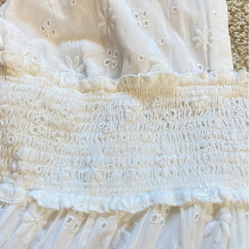 Aerie Spring Fling White Eyelet Halter Mini Dress, Size XXL, Cotton Summer EUC - Picture 6 of 10